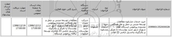 خرید خدمات مشاوره مطالعات توسعه مبتنی بر حمل و نقل همگانی محدوده پیرامونی ایستگاه قطار شهری شهر جدید بهارستان با تمرکز بر بکارگیری پتانسیل اراضی 23 هکت