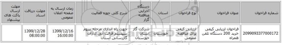 مناقصه، فراخوان ارزیابی کیفی خرید 200 دستگاه تلفن همراه , سامانه تدارکات الکترونیکی دولت