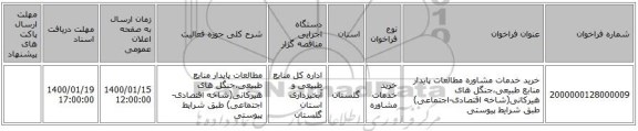 خرید خدمات مشاوره مطالعات پایدار منابع طبیعی،جنگل های هیرکانی(شاخه اقتصادی-اجتماعی) طبق شرایط پیوستی