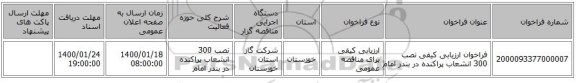 فراخوان ارزیابی کیفی نصب 300 انشعاب پراکنده در بندر امام