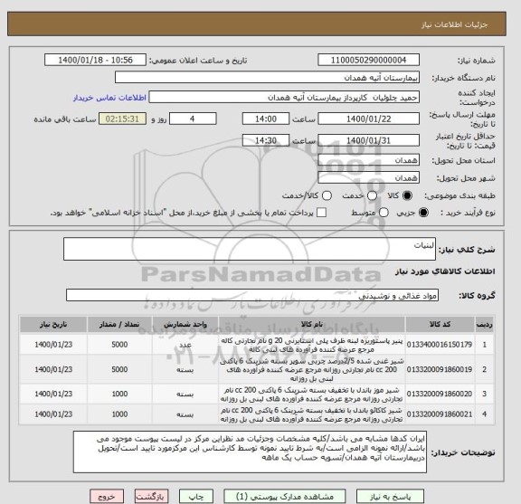 استعلام لبنیات