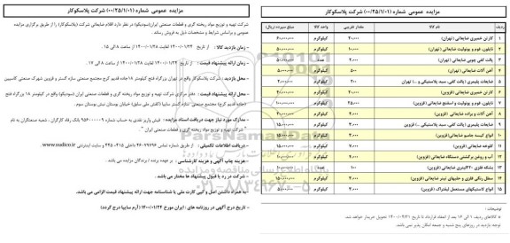 مزایده, مزایده کارتن خمیری ضایعاتی ....