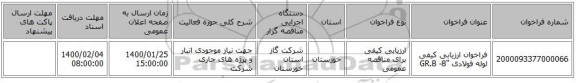 فراخوان ارزیابی کیفی لوله فولادی 