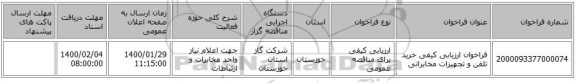 فراخوان ارزیابی کیفی خرید تلفن و تجهیزات مخابراتی