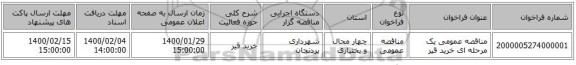 مناقصه عمومی یک مرحله ای خرید قیر 