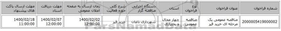 مناقصه عمومی یک مرحله ای خرید قیر