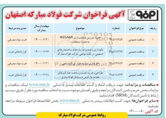 مناقصه خرید دوربین فیلمبرداری IKEGAMI به همراه متعلقات...