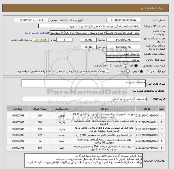 استعلام محصولات شوینده 