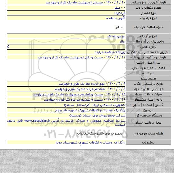 واگذاری عملیات و اتفاقات شهری شهرستان بیجار