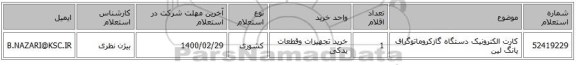 کارت الکترونیک دستگاه گازکروماتوگراف یانگ لین