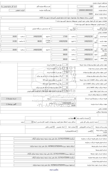 فروش درختان محوطه پارک نهارخوران حوزه اداره منابع طبیعی آبخیزداری شهرستان گرگان