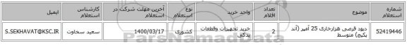 دیود قرصی هزارخاری 25 آمپر (آند پکیج) متوسط