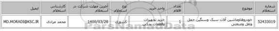 خودروهاوماشین آلات سبک وسنگین حمل ونقل وصنعتی