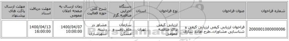 فراخوان ارزیابی کیفی ارزیابی کیفی و شناسایی مشاوران..طرح آماده سازی