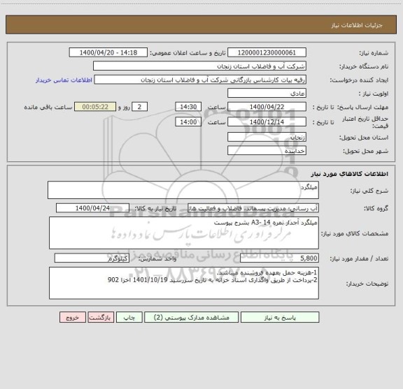 استعلام میلگرد 