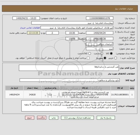 استعلام وین کریستین و سایرداروها