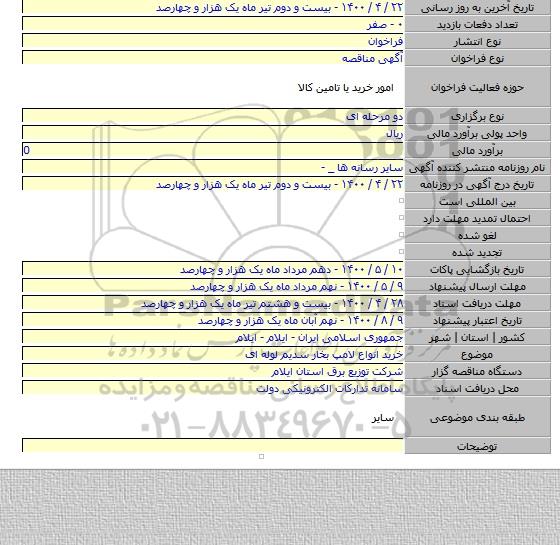 خرید انواع لامپ بخار سدیم لوله ای