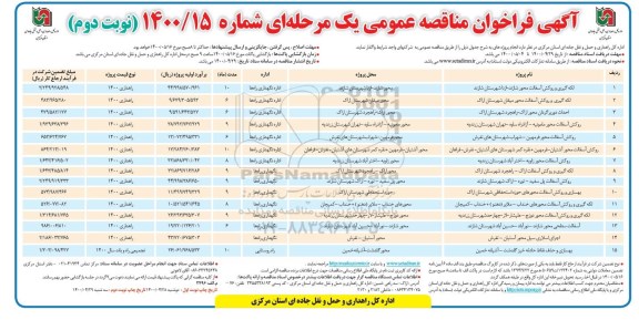 مناقصه، مناقصه لکه گیری و روکش آسفالت محور ... - نوبت دوم 