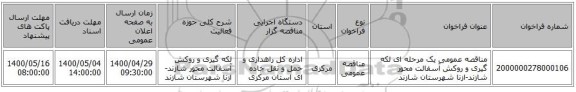 مناقصه عمومی یک مرحله ای لکه گیری و روکش آسفالت محور شازند-ازنا شهرستان شازند