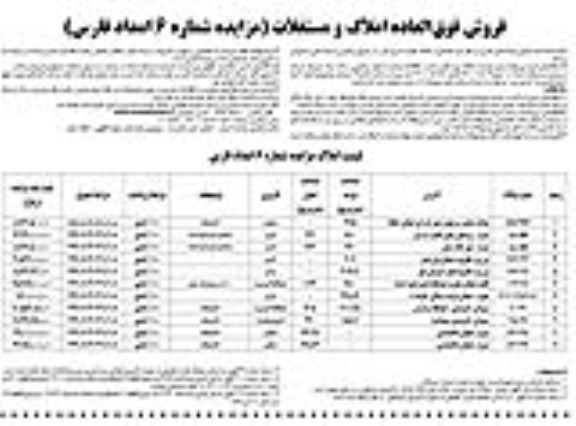 آگهی مزایده،مزایده فروش املاک و مستغلات کاربری مسکونی و اداری و زراعی