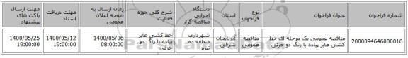 مناقصه عمومی یک مرحله ای خط کشی عابر پیاده با رنگ دو جزئی