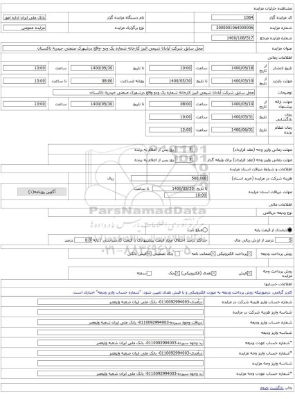 محل سابق شرکت آپادانا شیمی البرز کارخانه شماره یک ودو -واقع درشهرک صنعتی حیدریه تاکستان