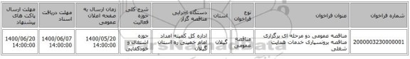 مناقصه عمومی دو مرحله ای برگزاری مناقصه برونسپاری خدمات هدایت شغلی