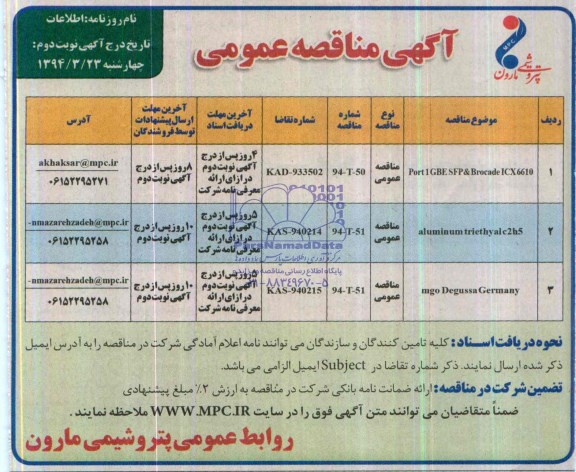 مناقصه   port GBE SFP&Brovade ICX6610