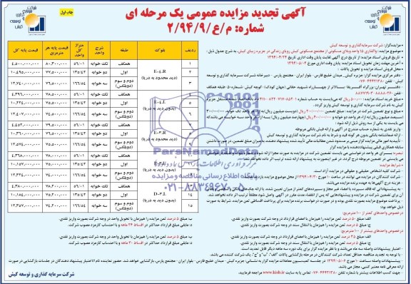 مزایده,واگذاری 15 واحد ویلای مسکونی