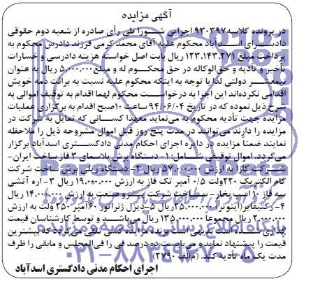 مزایده , مزایده دستگاه برش پلاسمای 3 فاز