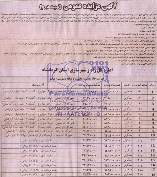 مزایده,تعداد 18 دستگاه واحد سازمانی