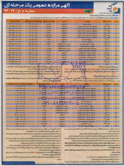 مزایده,واگذاری 19 قطعه زمین