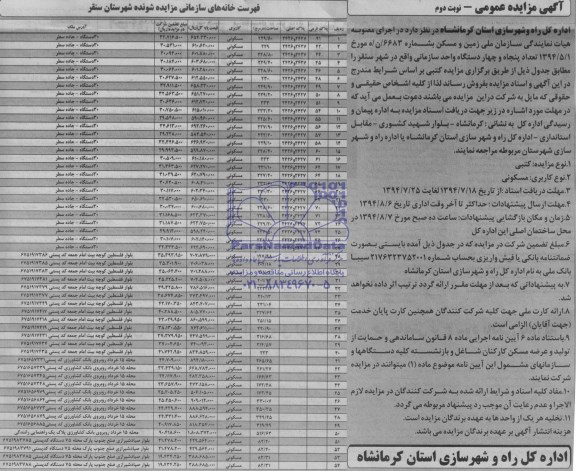 مزایده,54 دستگاه واحد سازمانی