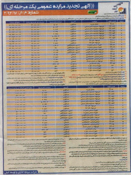 آگهی تجدید مزایده,تجدید مزایده واگذاری 21 قطعه زمین به منظور احداث بنای مسکونی، خدماتی، اداری- نمایشگاهی و رستوران   نوبت دوم 