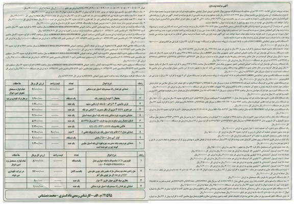 مزایده,مزایده الکتروموتور و دستگاه ریسندگی نخ و ...