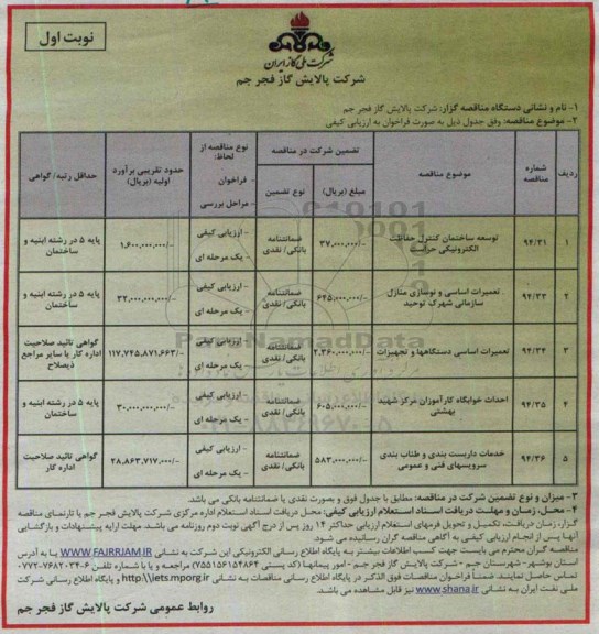 مناقصه,  مناقصه ارزیابی کیفی توسعه ساختمان کنترل حفاظت الکترونیکی حراست و....