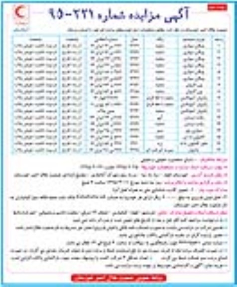  آگهی مزایده, مزایده فروش خودرو از قبیل پیکان سواری و ... نوبت دوم 