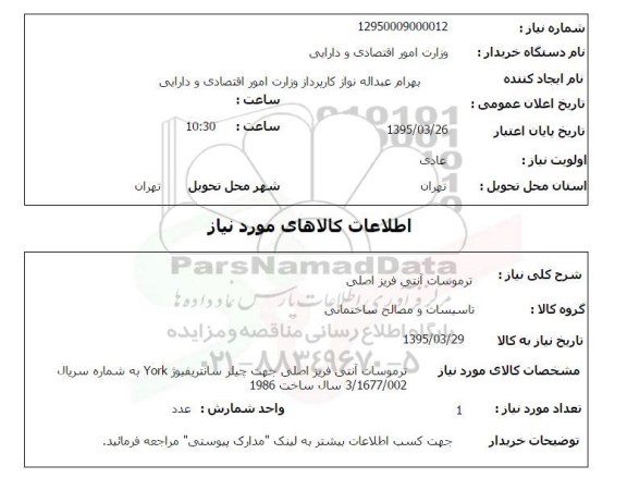 استعلام, استعلام ترموسات آنتی فریز اصلی