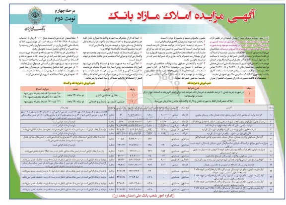 مزایده,مزایده فروش قسمتی از املاک مازاد نوبت دوم 