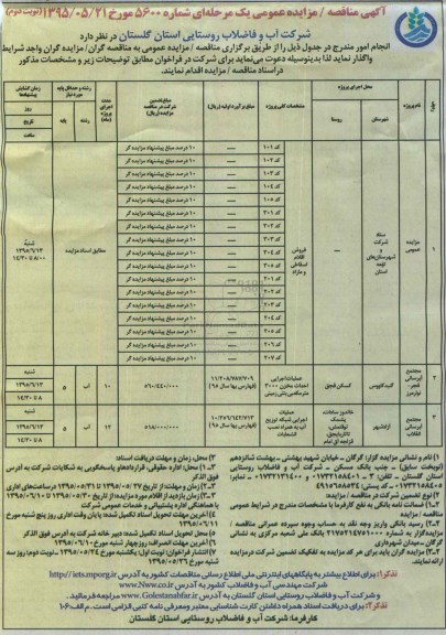 آگهی مناقصه عمومی , مناقصه عملیات اجرایی احداث مخزن 3000 مترمکعبی بتنی زمینی.....نوبت دوم 