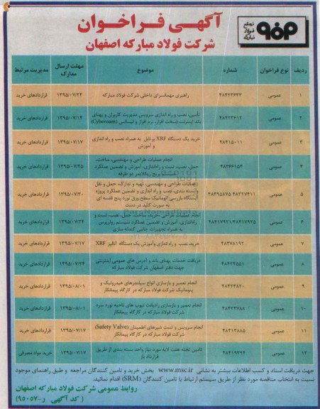 آگهی فراخوان , فراخوان راهبری مهمانسرای داخلی