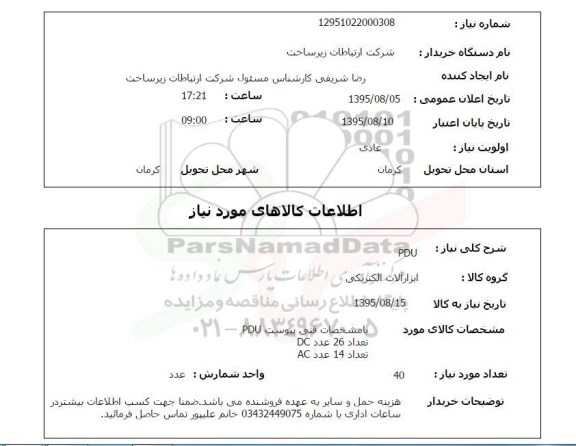 استعلام, استعلام PDU