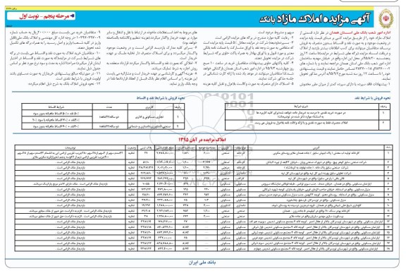 مزایده,مزایده فروش قسمتی از املاک مازاد بدون متصرف