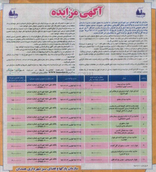 مزایده, مزایده واگذاری محل گلفروشی سطح شهر 