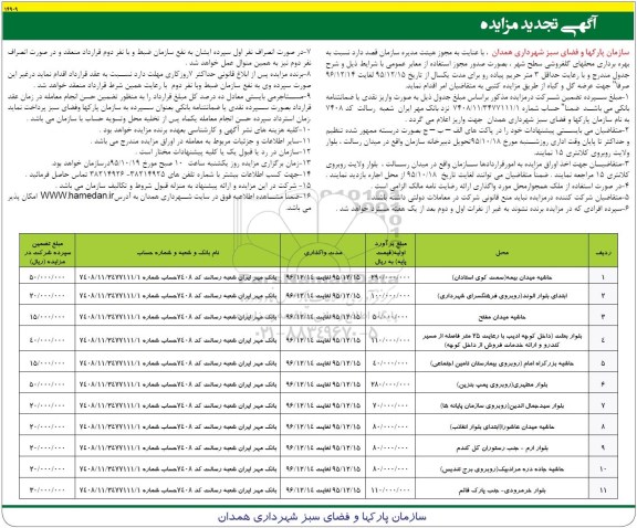 آگهی تجدید مزایده , تجدید مزایده واگذاری محلهای گلفروشی سطح شهر 