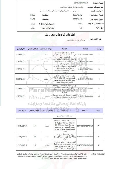 استعلام , استعلام پوشاک اداری سفارشی