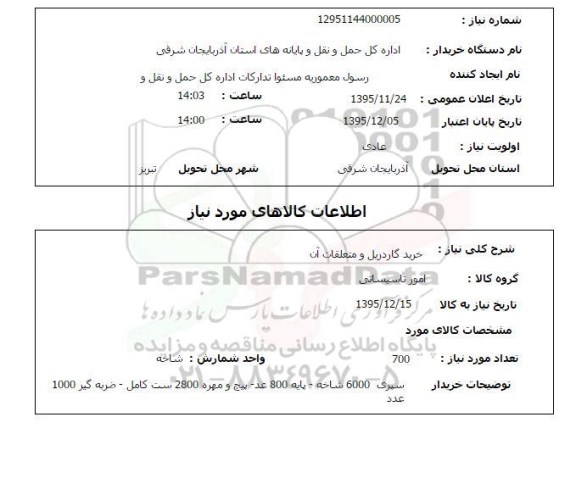 استعلام, استعلام  گاردریل و متعلقات آن 