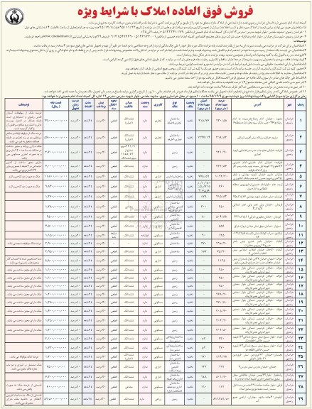 مزایده,مزایده فروش تعدادی از املاک مازاد با شرایط ویژه 