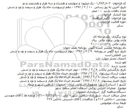 آگهی فراخوان مناقصه، فراخوان مناقصه اجرایی روکش آسفالت معابر سطح شهر