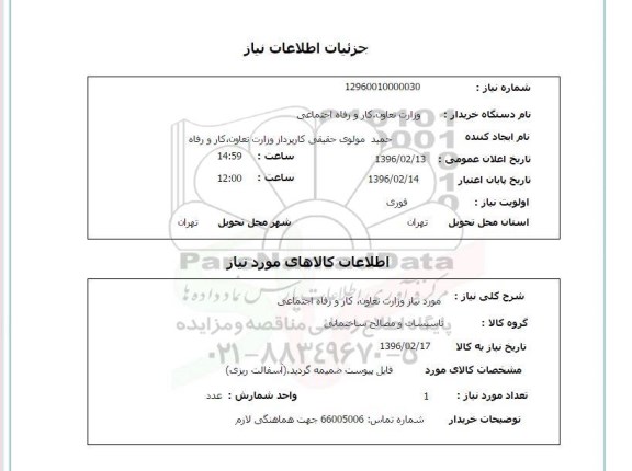 استعلام, استعلام آسفالت ریزی 